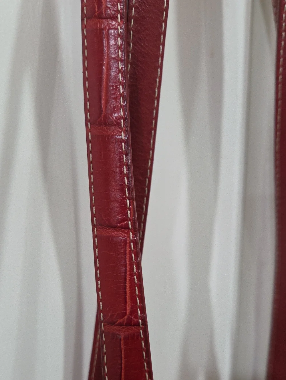 Brighton Rare Vintage Ming Dynasty Cream and Red Satchel with Heart Charm